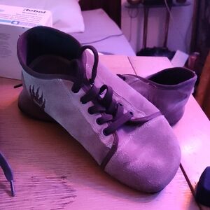 BearPaw Suede Gray and Black Slip-Ons